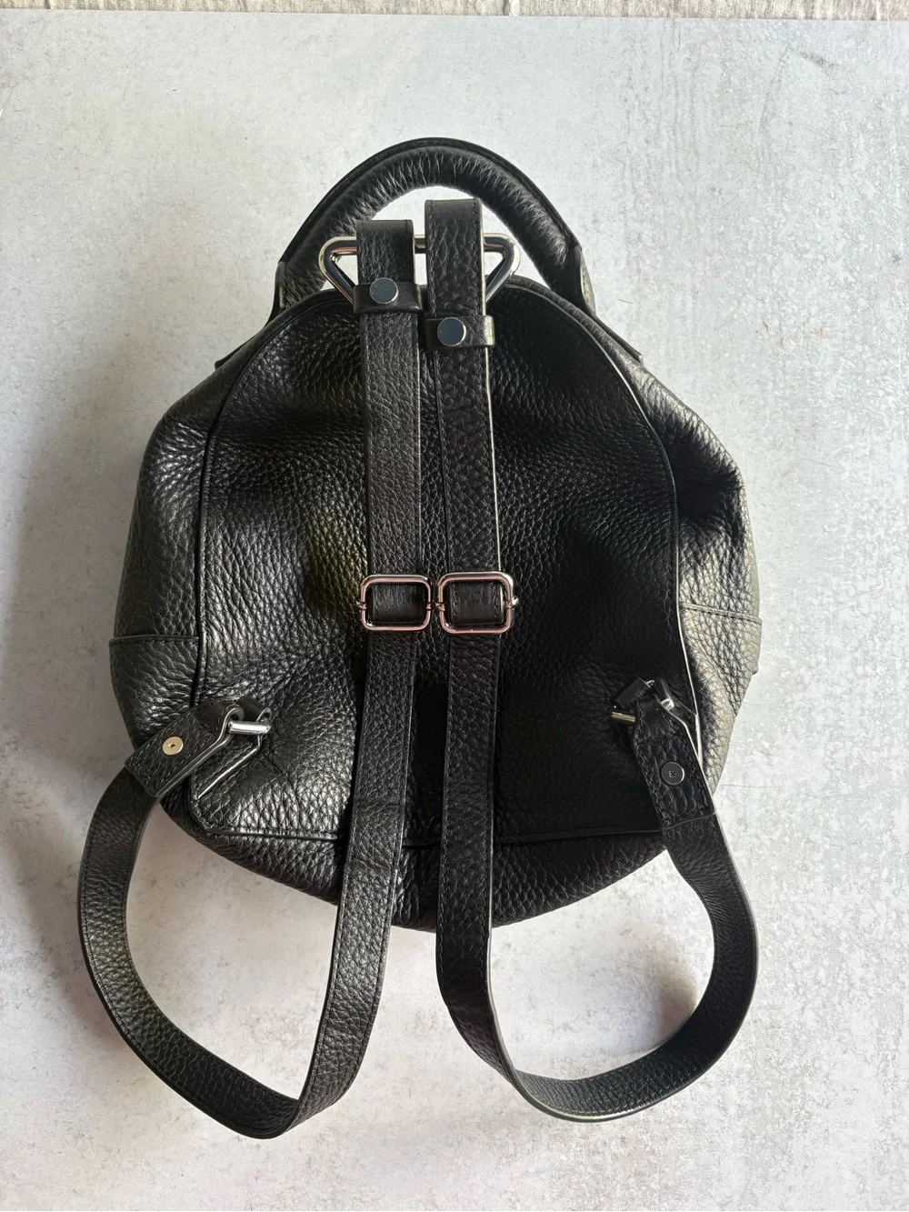 & Other Stories Black Genuine Leather Mini Backpack